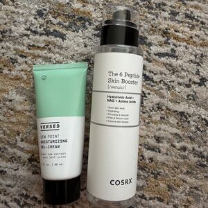 Versed Moisturizing Gel-Cream and COSRX The 6 Peptide skin Booster